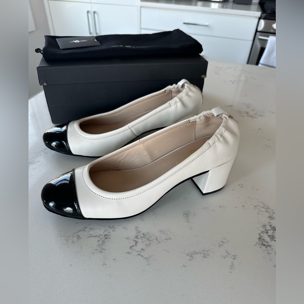 YOSI SAMRA Heidi Classic Pump in Bone Leather 9.5